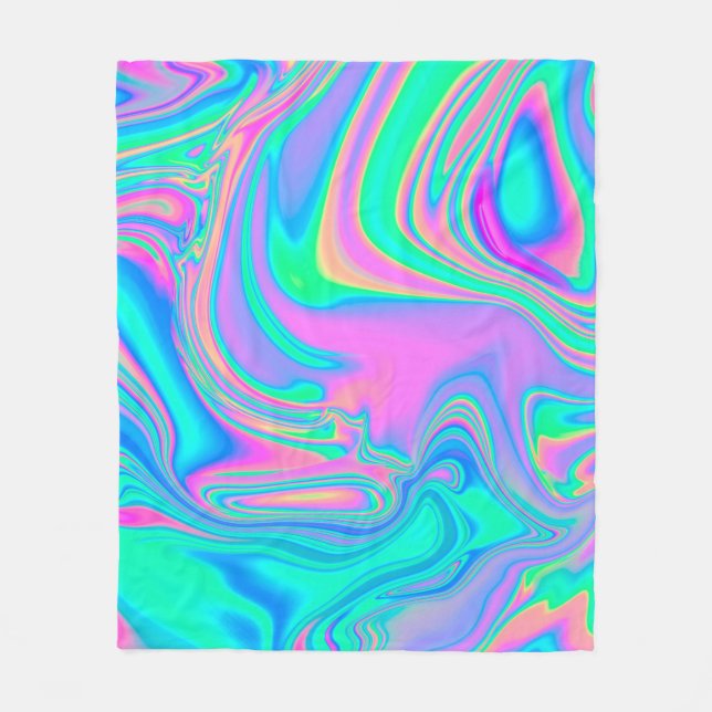 Manta Polar Textura holográfica de mármol iridiscente en vibra (Anverso)