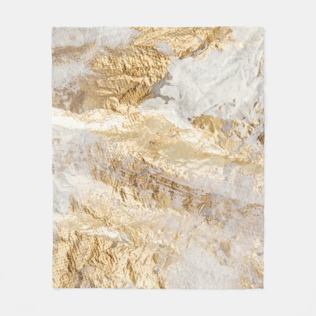 Manta Polar Textura pintada con pincel de oro blanco. (Anverso)