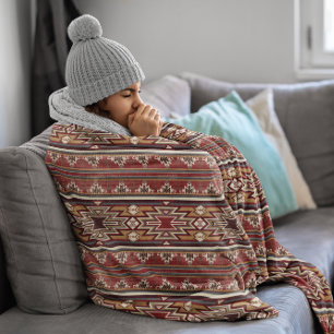 Manta Polar Textura textil étnica Tribal Azteca Nativa América