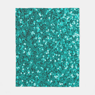 Manta Polar textura turquesa brillante purpurina
