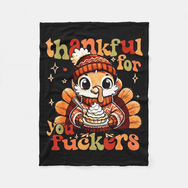 Manta Polar Thankful For You Forers Thanksgiving Turkey Pumpki (Anverso)