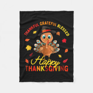 Manta Polar Thankful Grateful Blessed Thanksgiving Turkey Wome