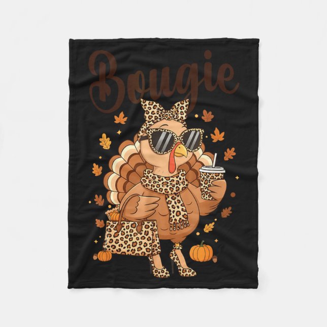 Manta Polar Thanksgiving Bougie Turkey Funny Boujee Women Girl (Anverso)