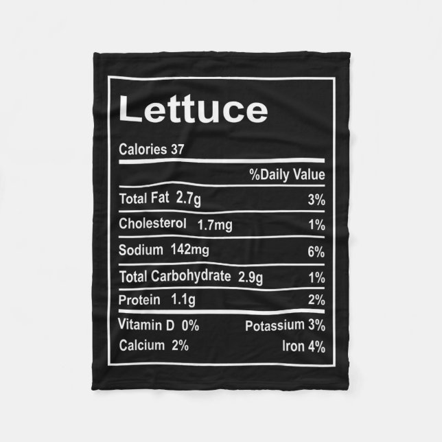 Manta Polar Thanksgiving Lettuce Nutrition Facts Men Women Chr (Anverso)