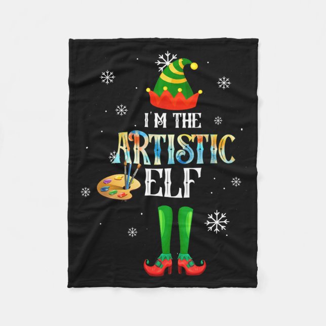 Manta Polar The Artistic Elf Squad Elf Family Christmas Pajama (Anverso)