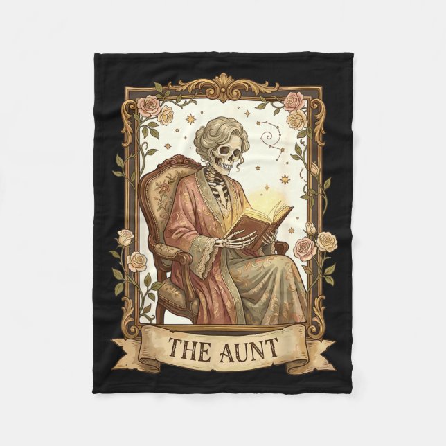 Manta Polar The Aunt Tarot Card Women Skeleton Aunty Book Love (Anverso)