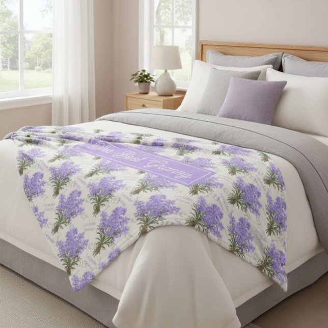 Manta Polar The Best Granny Lavender Floral Cozy Fleece Blanke (Subido por el creador)