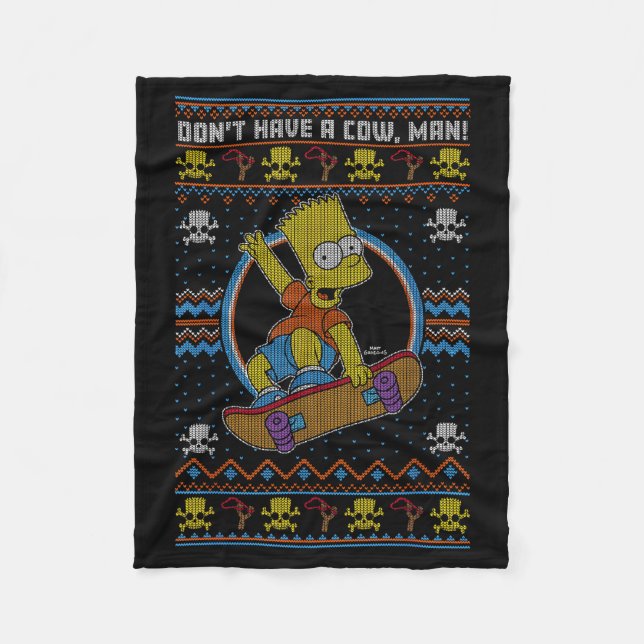 Manta Polar The Christmas Bart Don't Have A Cow Ugly Sweater  (Anverso)