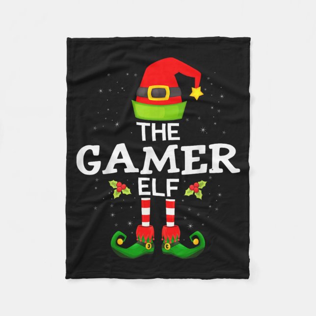Manta Polar The Gamer Elf Christmas Family Matching Pajama  (Anverso)
