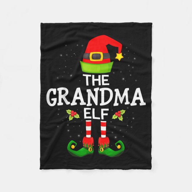 Manta Polar The Grandma Elf Christmas Family Matching Pajama  (Anverso)