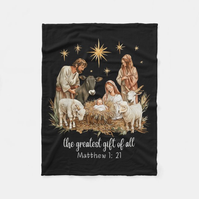 Manta Polar The Greatest For All Christmas Nativity Jesus Chri (Anverso)