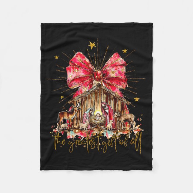 Manta Polar The Greatest Gift For All Christmas Nativity Jesus (Anverso)