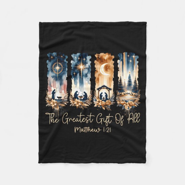 Manta Polar The Greatest Gift For All Christmas Nativity Jesus (Anverso)