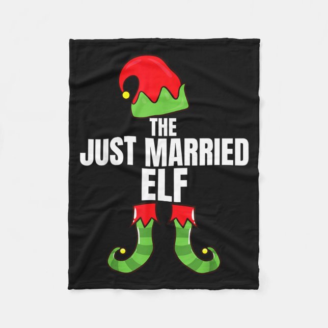 Manta Polar The Just Married Elf Matching Family Christmas Gro (Anverso)