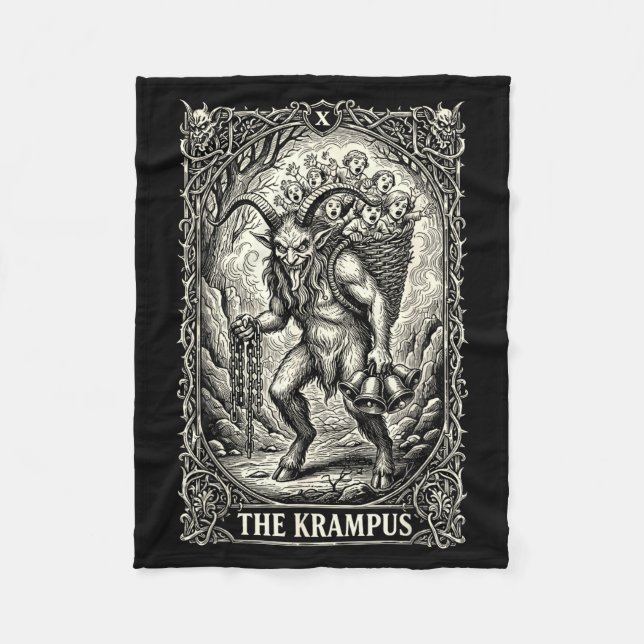 Manta Polar The Krampus Tarot Card Goth Witchy Black Pajamas C (Anverso)