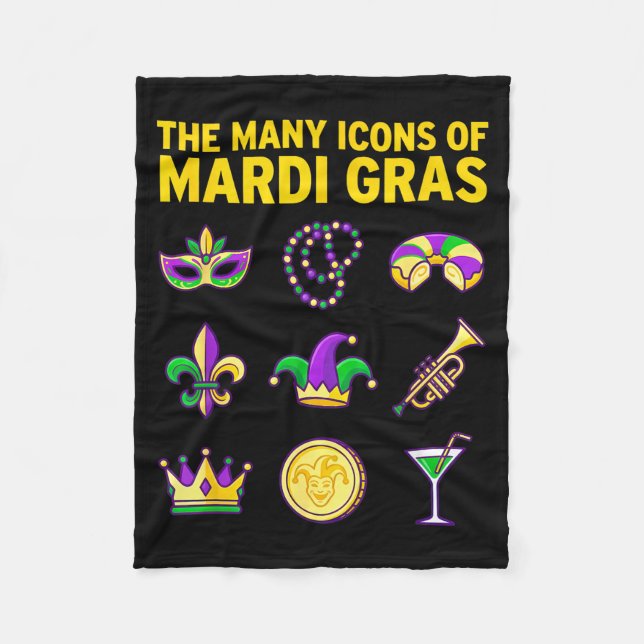 Manta Polar The Many Icons Of Mardi Gras Purple Green Graphic  (Anverso)