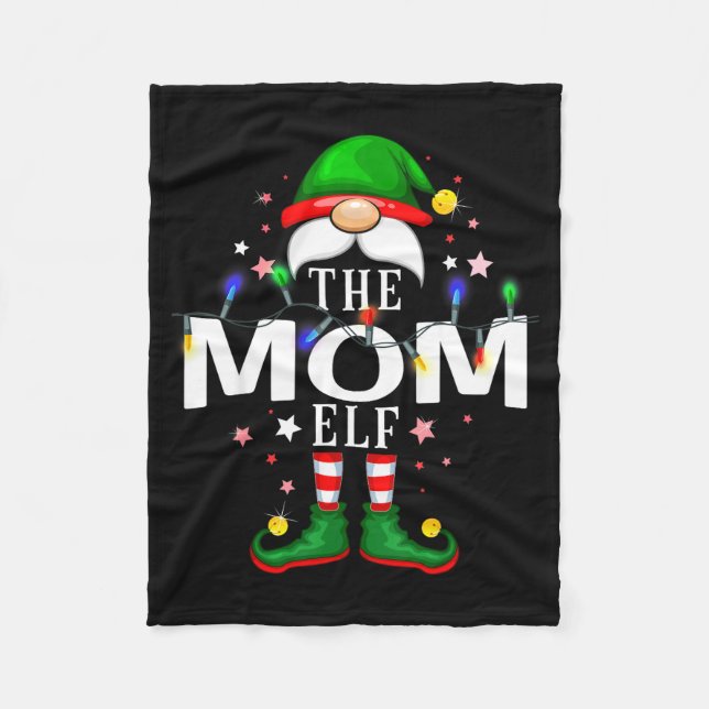 Manta Polar The Mom Elf Christmas Family Pajama Party  (Anverso)