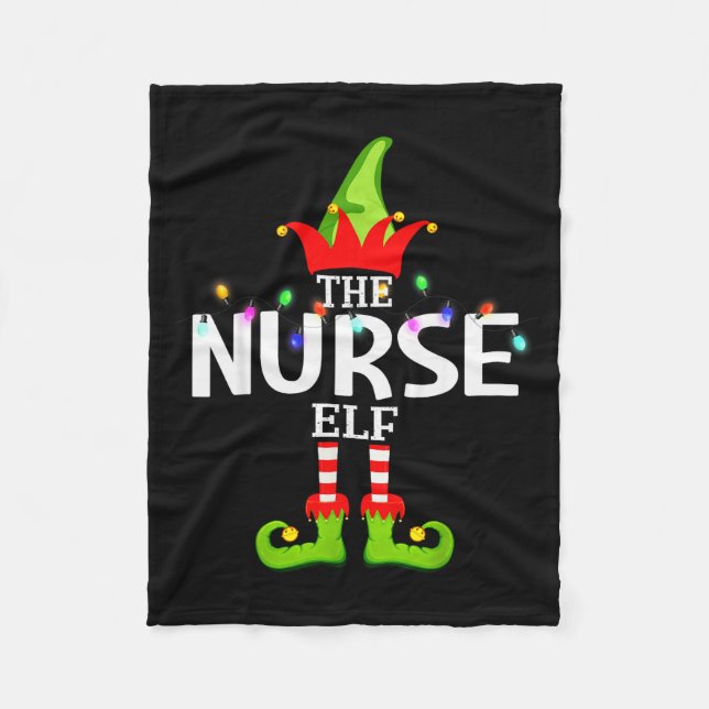 Manta Polar The Nurse Elf Christmas Matching Pajamas  (Anverso)