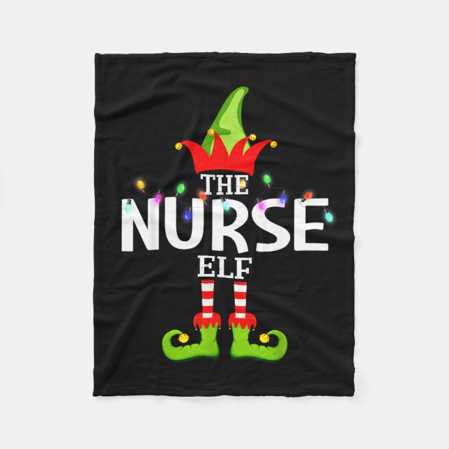 Manta Polar The Nurse Elf Christmas Matching Pajamas  (Anverso)