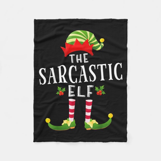 Manta Polar The Sarcastic Elf Christmas Matching Pajama  (Anverso)
