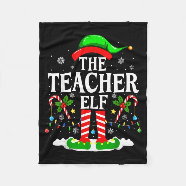 Manta Polar The Teacher Elf Funny Xmas Teachers Christmas Teac (Anverso)