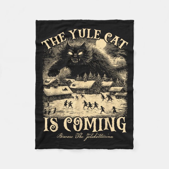 Manta Polar The Yule Cat Is Coming Gothic Christmas Winter Sol (Anverso)