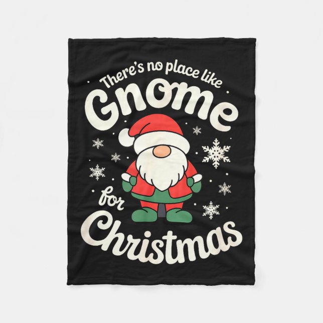 Manta Polar There’s No Place Like Gnome For Christmas - Funny  (Anverso)