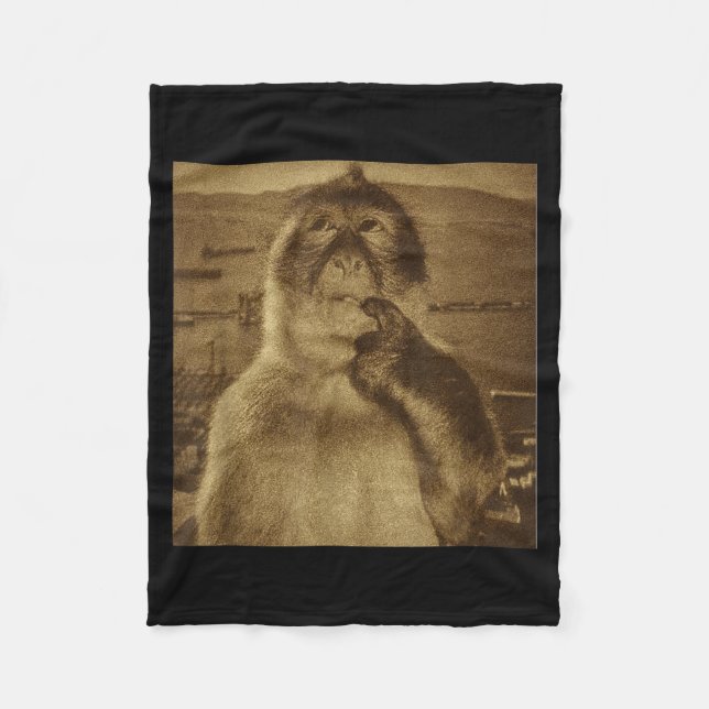 Manta Polar Thinking Monkey Meme Vintage Retro  (Anverso)