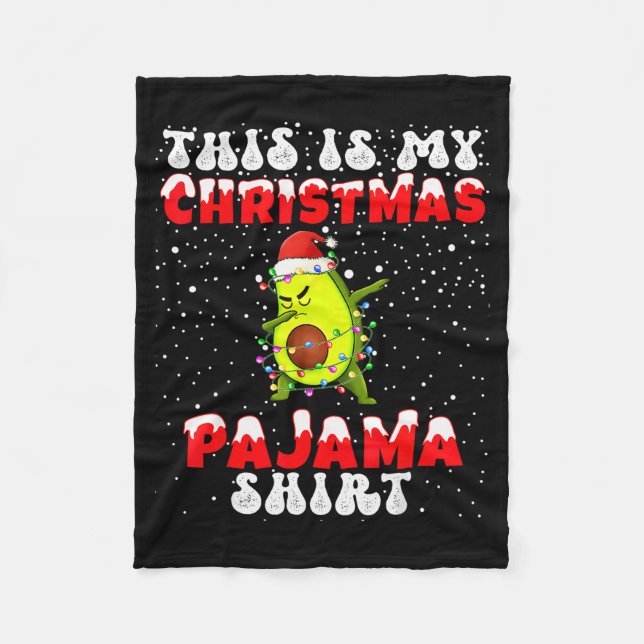Manta Polar This Is My Christmas Pajama Shirt Avocado Dabbing  (Anverso)
