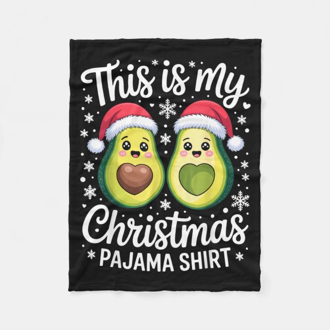 Manta Polar This Is My Christmas Pajama Shirt For Avocado Love (Anverso)