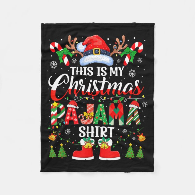 Manta Polar This Is My Christmas Pajama Shirt Funny Family Mat (Anverso)