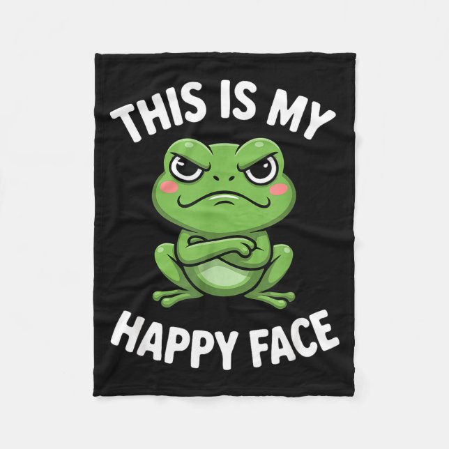 Manta Polar This Is My Happy Face Funny Angry Frog Humor  (Anverso)