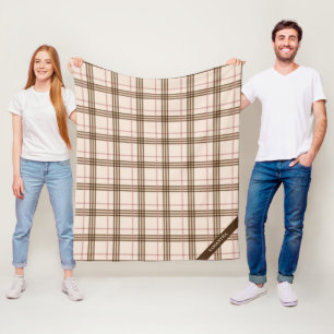 Manta Polar Thompson Escocia tartán beige rojo