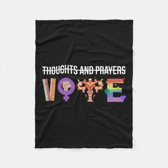 Manta Polar Thoughts And Prayers Vota Funn Mujeres Lgbt Femini (Anverso)