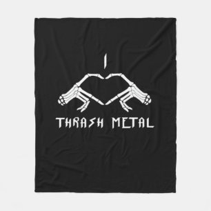 Manta Polar Thrash Skeleton manos corazón clásico