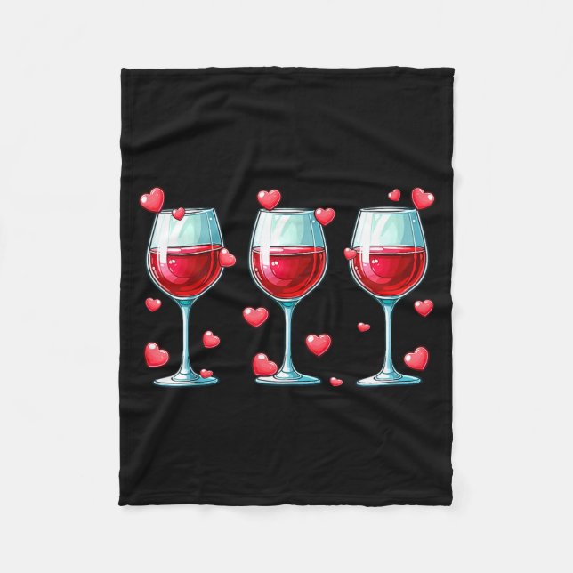 Manta Polar Three Gles Of Wine Valentine's Day Couple Funny Dr (Anverso)