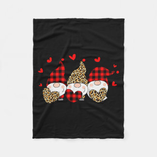 Manta Polar Three Gnomes Holding Hearts Leopard Happy Valentin