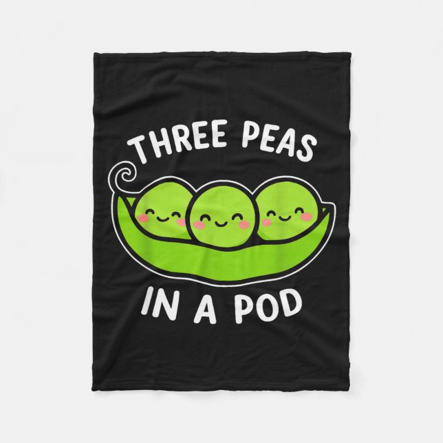 Manta Polar Three Peas In A D Cute Kawaii Funny  (Anverso)