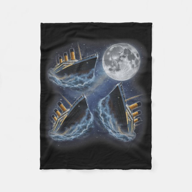 Manta Polar Three Rms Titanic Moon 3 Howling At Moon Funny Wei (Anverso)