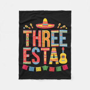 Manta Polar Threeesta 3er cumpleaños fiesta sombrero mexicano