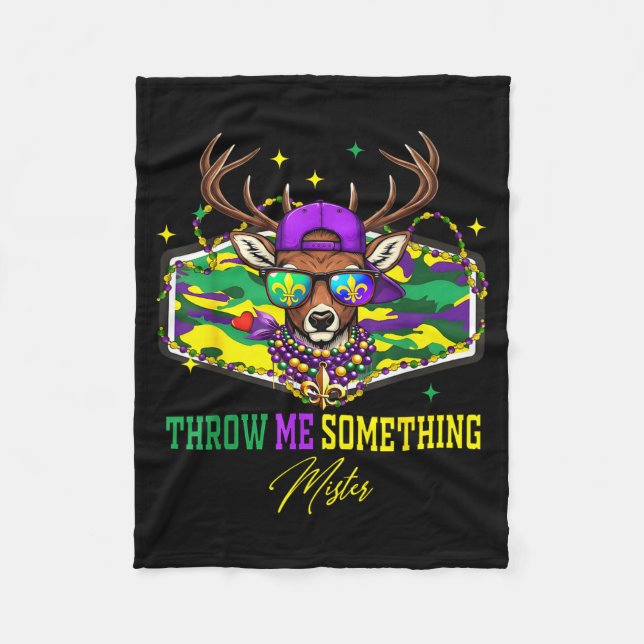 Manta Polar Throw Me Soing Mister Mardi Gras Deer Head Camo Ca (Anverso)