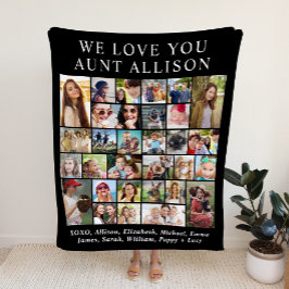 Manta Polar Tía 30 Collage de fotos negro