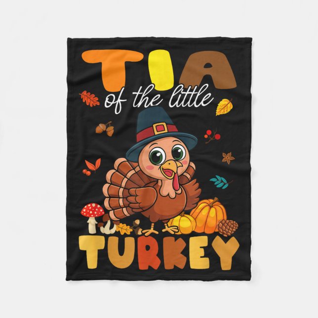 Manta Polar Tia Of The Little Turkey Thanksgiving Baby Shower  (Anverso)