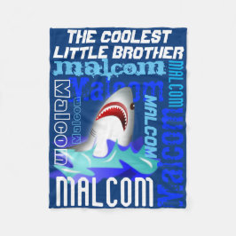 Manta Polar Tiburón de dibujos animados nombre personalizado t