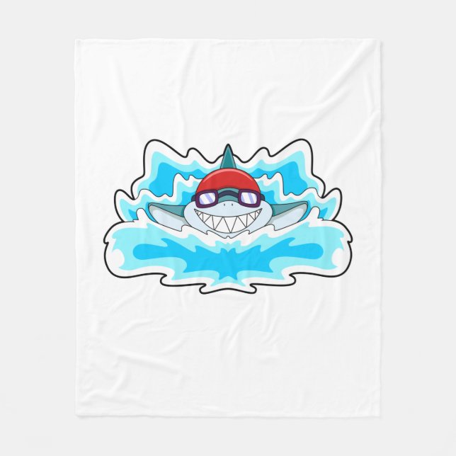 Manta Polar Tiburón nadando con gafas nadando (Anverso)