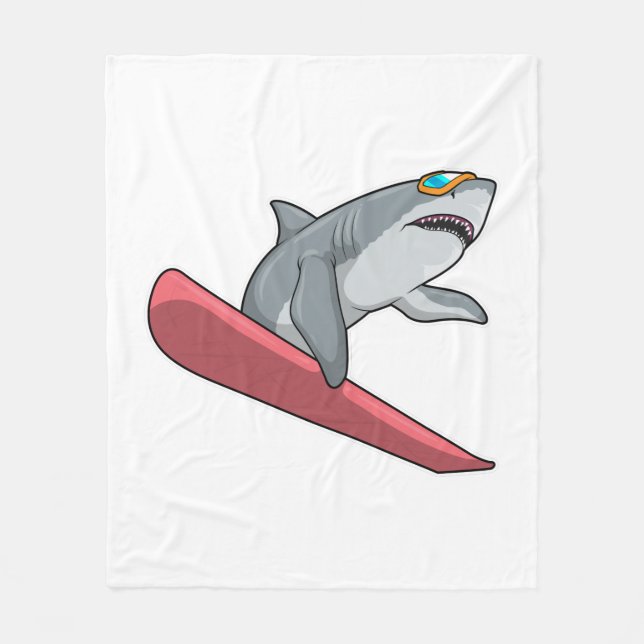 Manta Polar Tiburón Snowboarder Snowboard (Anverso)