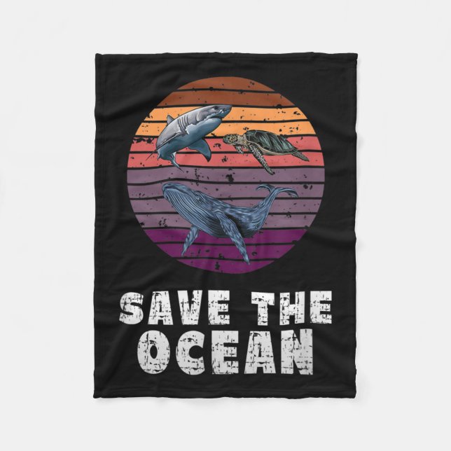 Manta Polar Tiburón, tortuga marina, ballena, protección ambie (Anverso)