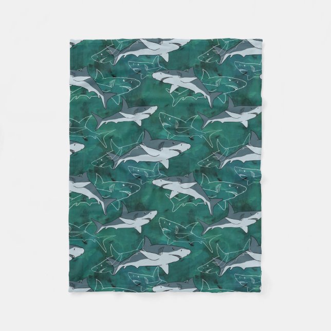 Manta Polar Tiburones, marinos, marinos, peces, depredadores,  (Anverso)