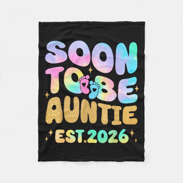 Manta Polar Tie Dye Auntie Promoted To Auntie 2026 Soon To Be  (Anverso)