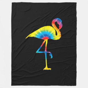 Manta Polar Tie Dye Flamingo Rainbow Print Bird Animal Hippie